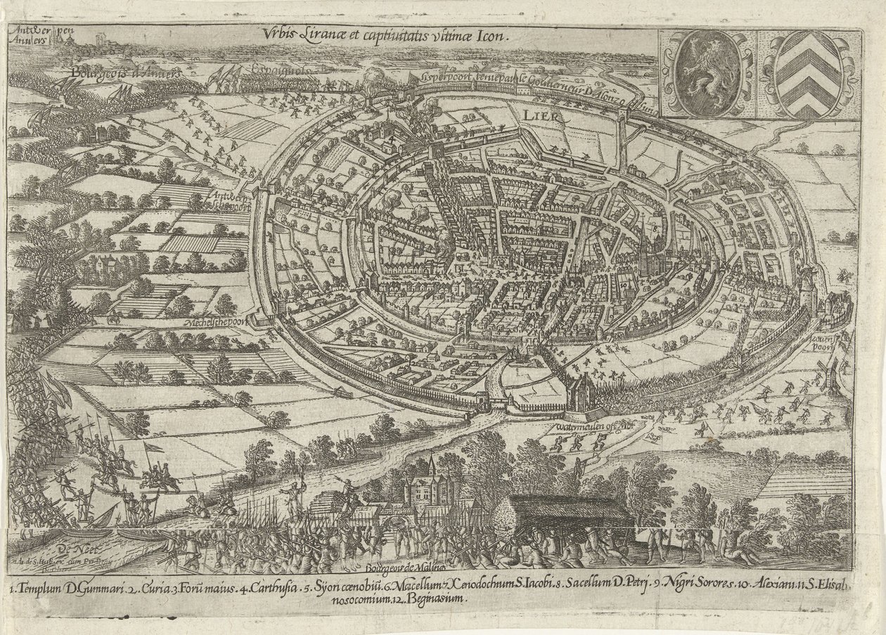 Lier ingenomen en verlaten door het Staatse leger, 1595 door Anonymous