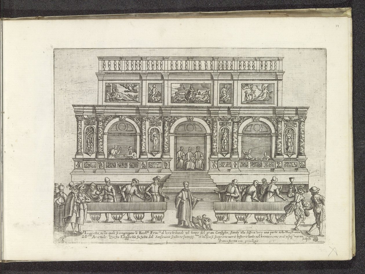 Loggetta del Sansovino op het San Marcoplein te Venetië door Anonymous