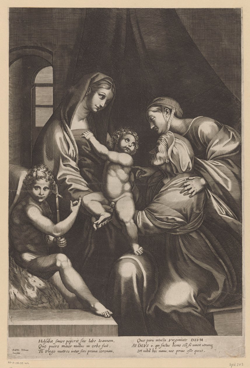 Maria met Kind en Elisabet, Catharina en Johannes de Doper door Anonymous