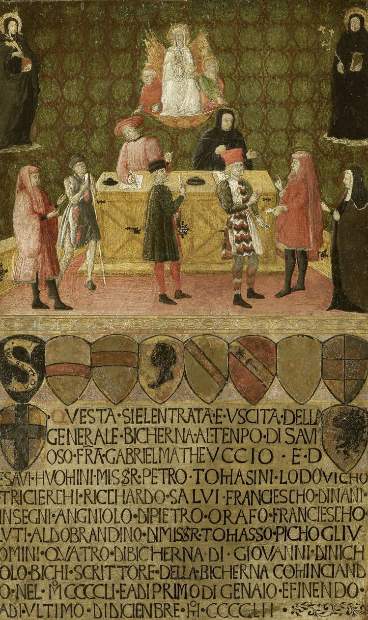 Kantoor van de belastingdienst (Biccherna) van Siena door Anonymous