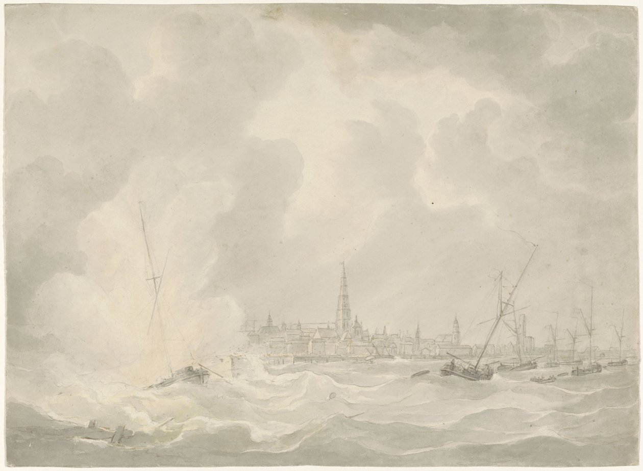 Ontploffing van de boot van Jan van Speijk, 1831 door Anonymous