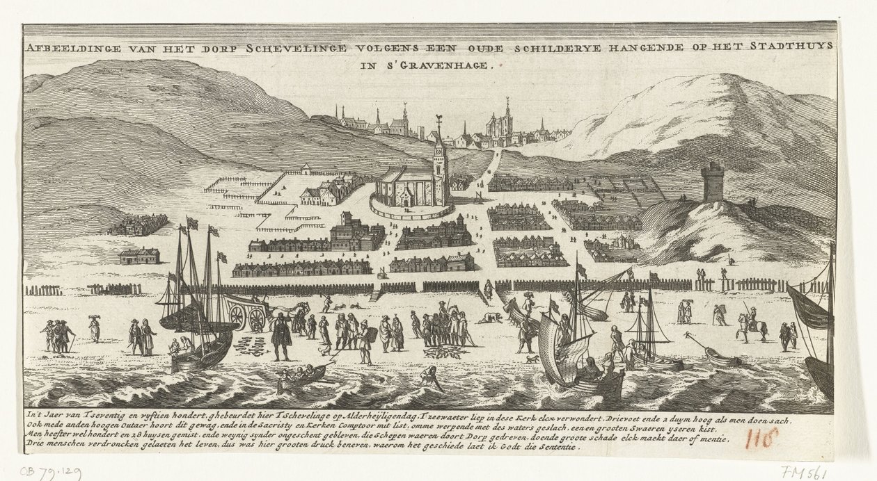 Overstroming te Scheveningen op Allerheiligen, 1 november 1570 door Anonymous