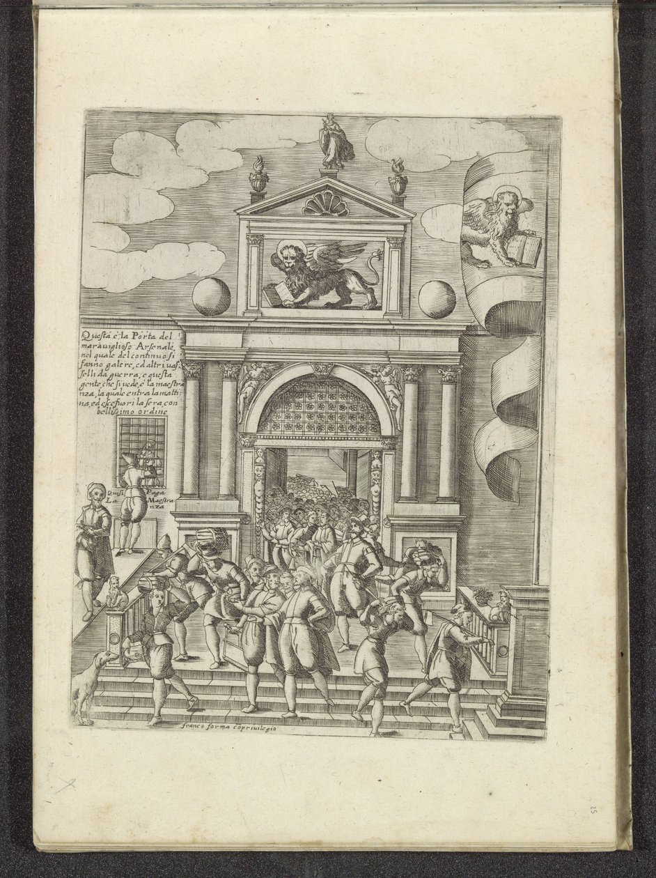 Porta Magna van het Venetiaans Arsenaal door Anonymous