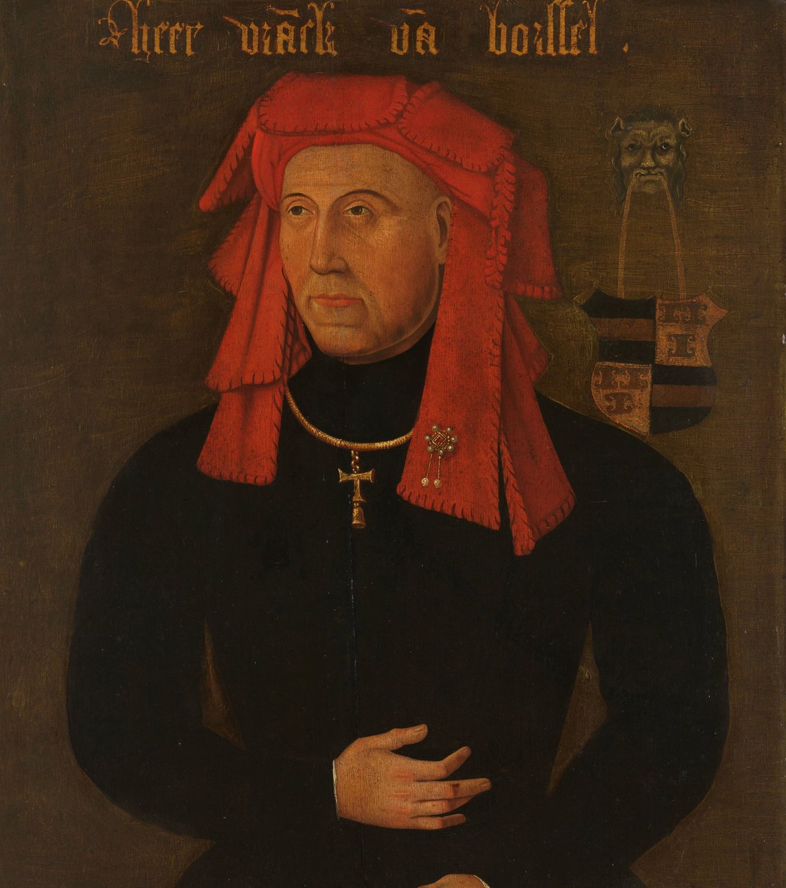 Portret van Frank van Borselen, Heer van Sint Maartensdijk en Stadhouder van Holland, vierde echtgenoot van Jacoba van Beieren, Gravin van Holland en Zeeland door Anonymous