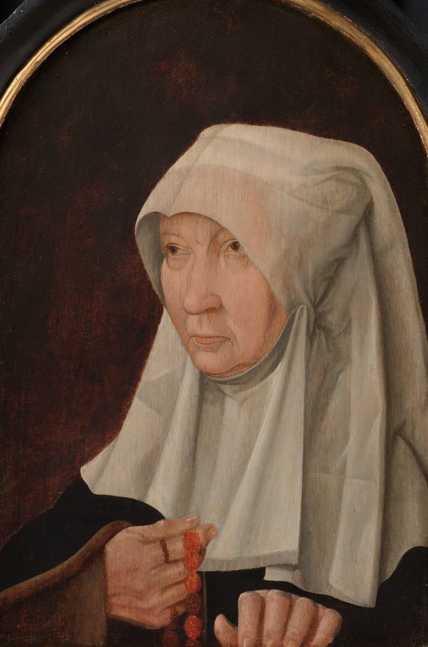 Portret van Jacomina Claesdr van Ruyven (overleden 1509), echtgenote van Arent Franckensz van der Meer door Anonymous