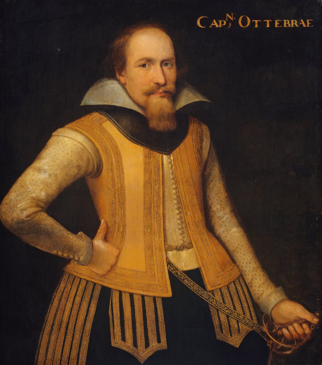 Portret van Otto Brahe, kapitein van een compagnie Denen om Zeeland te herverdelen, in dienst getreden van Brandenburg in 1610 door Anonymous