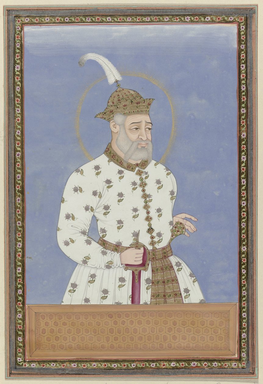 Portret van Bara Malik; hij is eerst vizier geweest van de sultan die over de stad Bidar regeerde (?); later werd hij heerser van Golconda en heeft hij Golconda gesticht door Anonymous