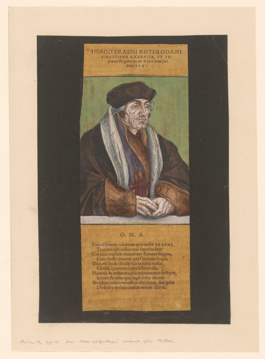 Portret van Desiderius Erasmus door Anonymous