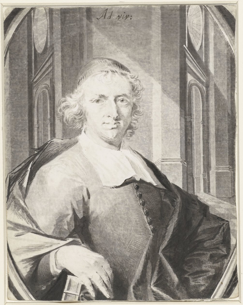 Portret van een onbekende geestelijke, driekwart naar rechts door Anonymous