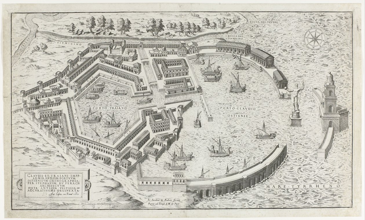 Reconstructie van de antieke haven van Ostia door Anonymous