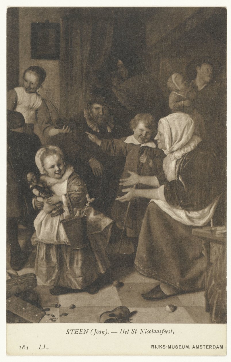 Het Sint-Nicolaasfeest door Jan Steen door Anonymous