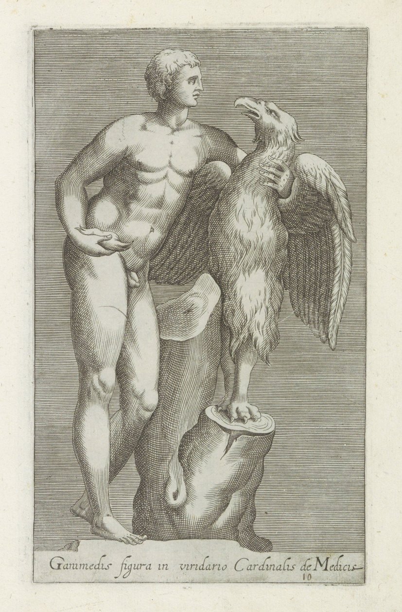Sculptuur van Jupiter als adelaar met Ganymedes door Anonymous