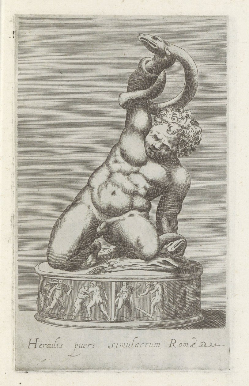 Sculptuur van de jonge Hercules in gevecht met een slang door Anonymous