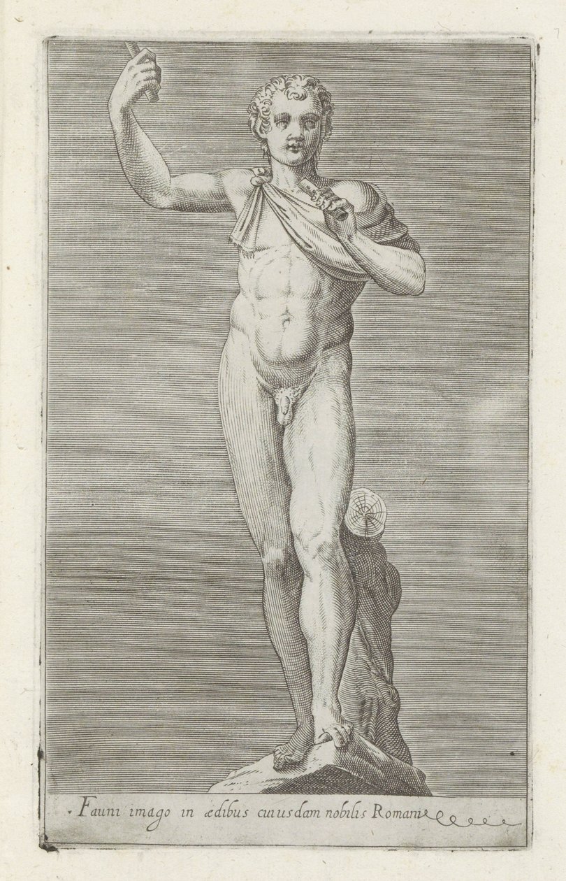 Sculptuur van een faun door Anonymous