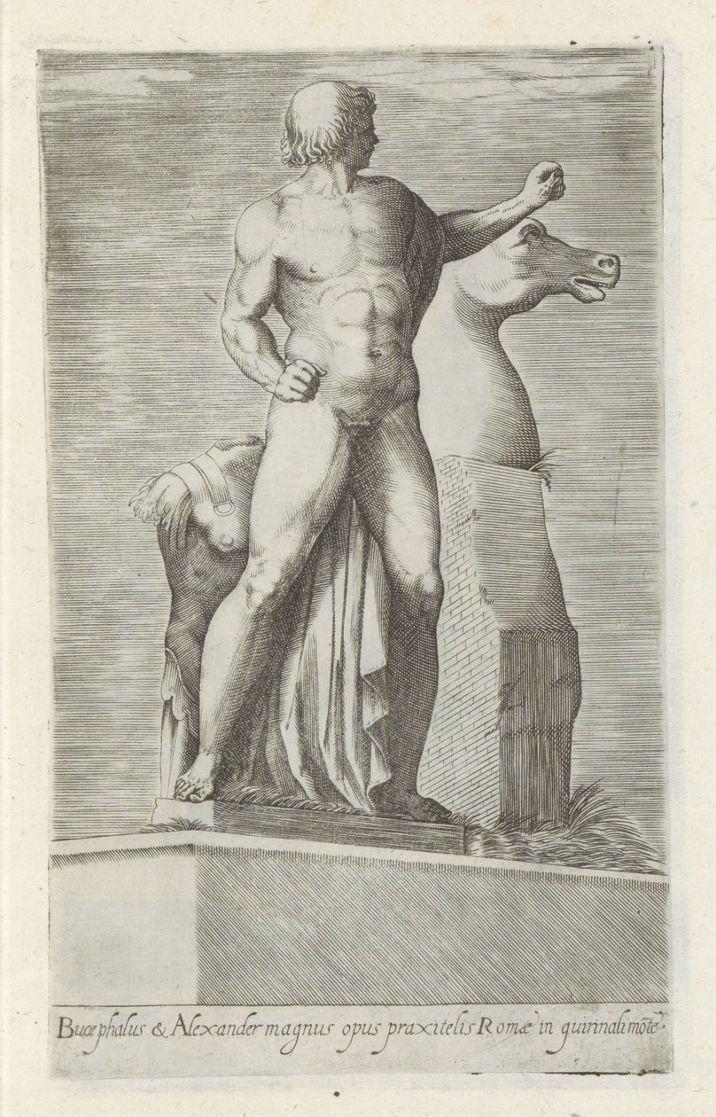Sculptuur van een van de Dioscuren op het Quirinaal te Rome door Anonymous