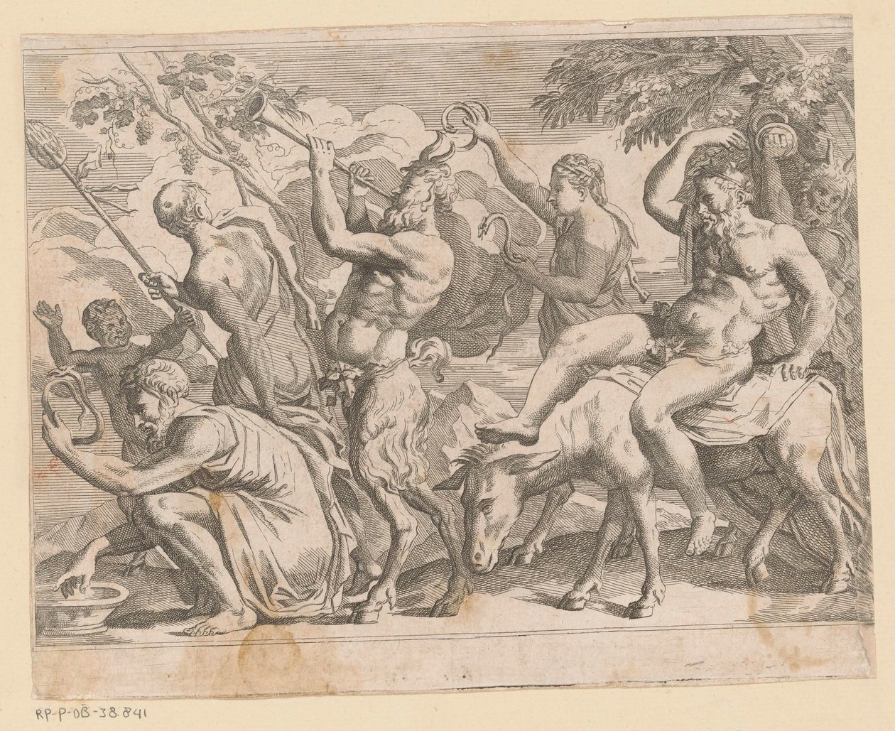 Silenus met saters en maenaden door Anonymous