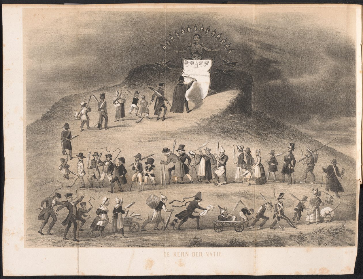 Spotprent in Leidse studentenalmanak, 1854 door Anonymous