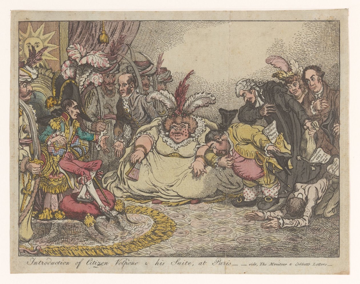 Spotprent met Napoleon en Fox, 1802 door Anonymous