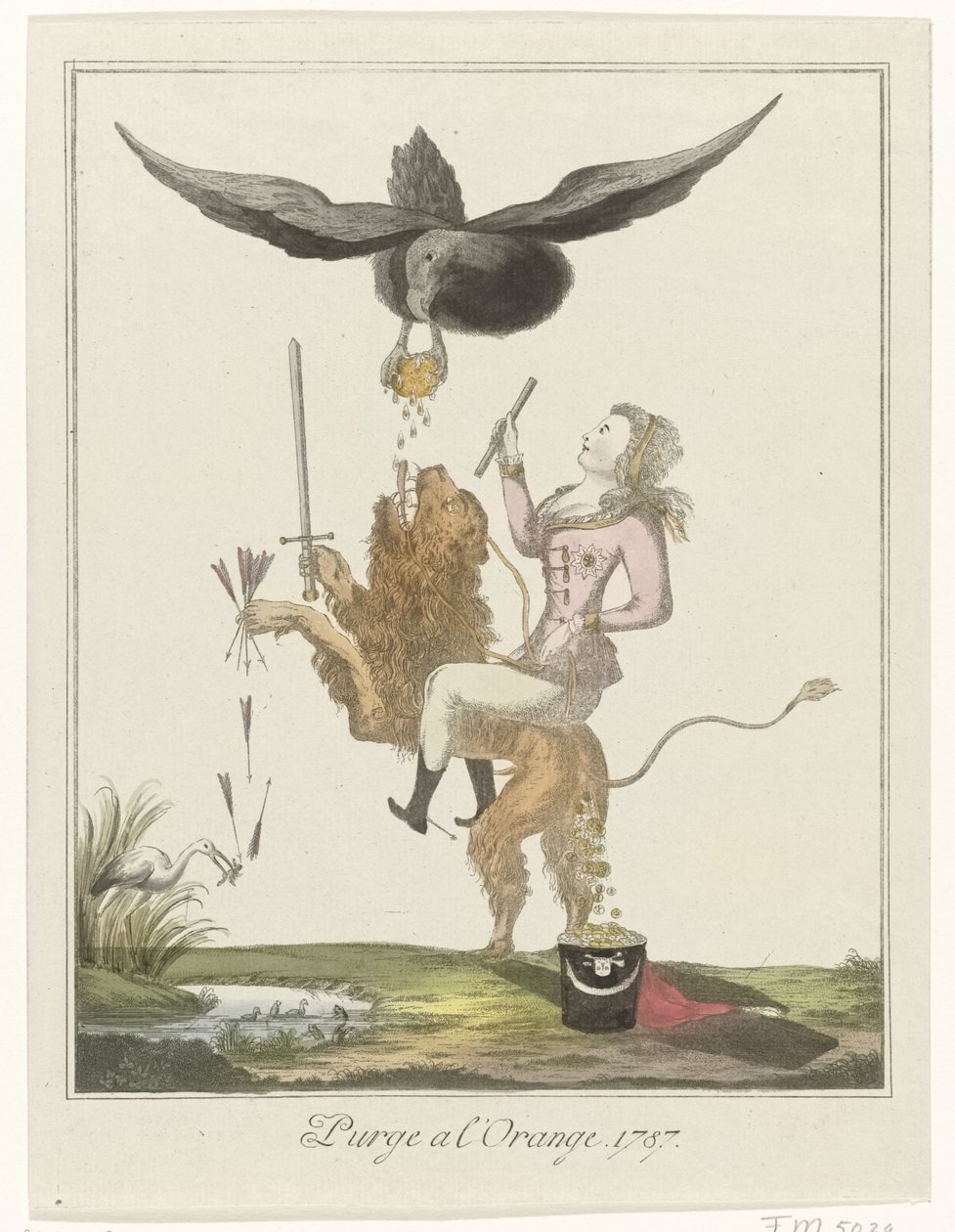 Spotprent op de Hollandse betaling aan Pruisen, 1787 door Anonymous