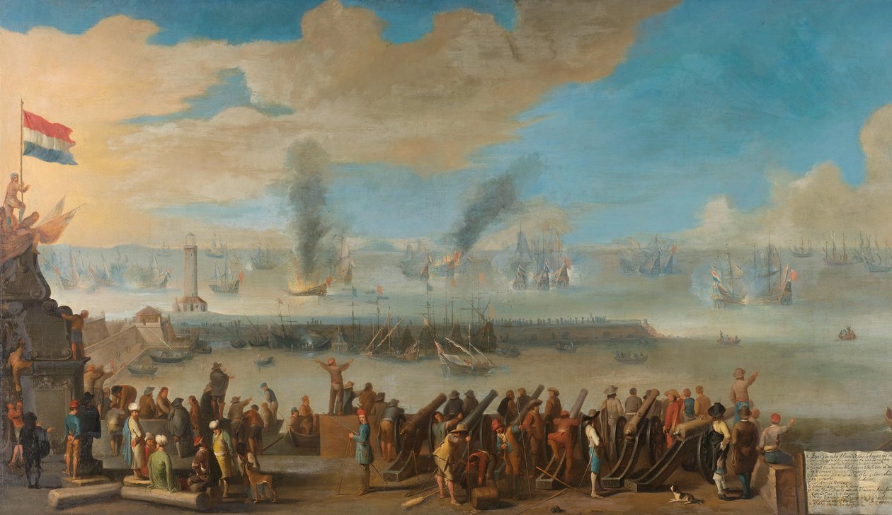 De slag bij Livorno (14 maart 1653) door Anonymous