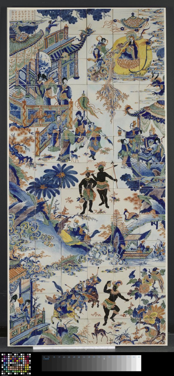 Tegeltableau met Chinees landschap door Anonymous