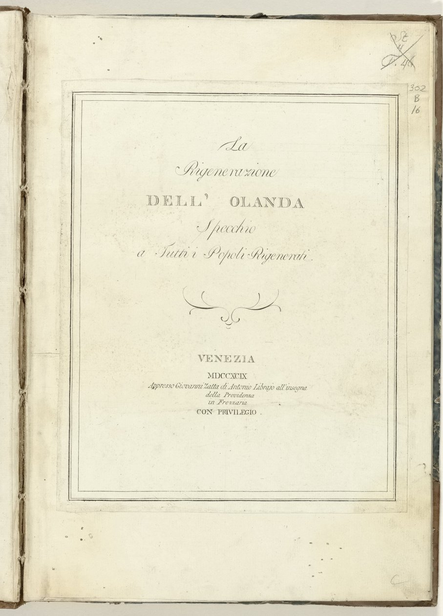 Titelpagina voor: La rigenerazione dell