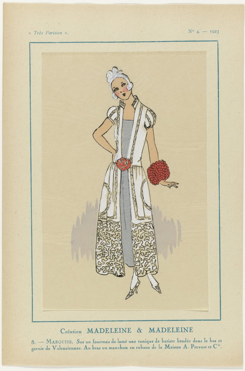 Très Parisien, 1923, No. 4: 8. - MARQUISE. Sur un fourreau... door Anonymous