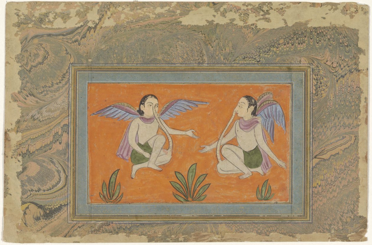 Zwei geflügelte Männer mit Nasen-Knieverbindungen von Anonymous