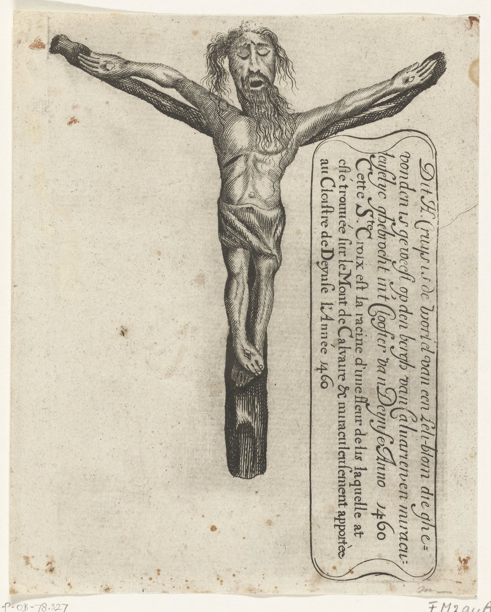 Wonderbaarlijk kruisbeeld in het klooster van Deinze, 1460 door Anonymous