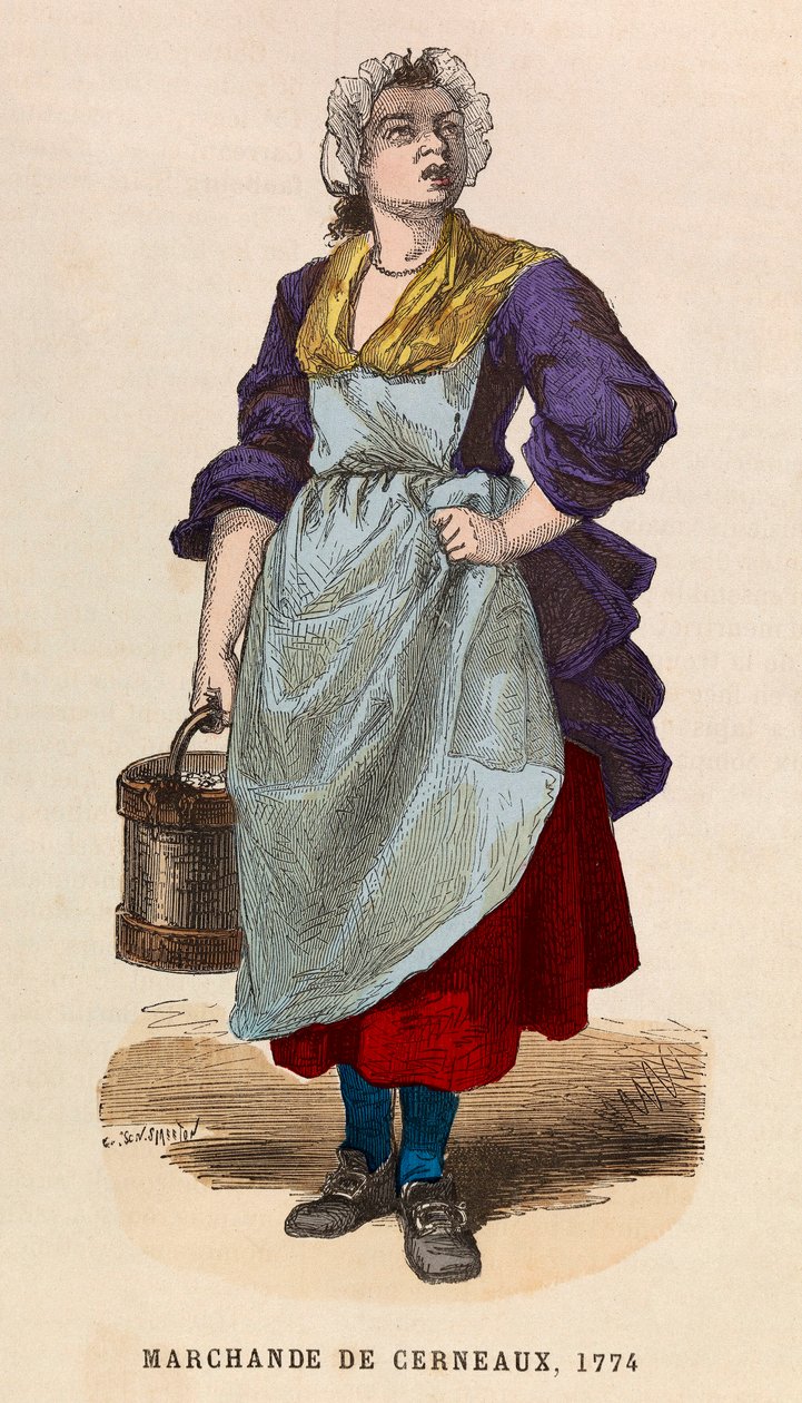 Een notenverkoper in 1774 - privécollectie door Anonymous Anonymous