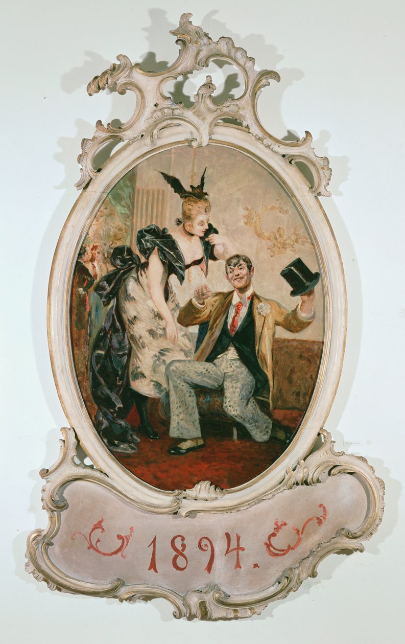 Alexander Girardi en Marie Geistinger als dokter Falke en Rosalinde in Johann Strauss