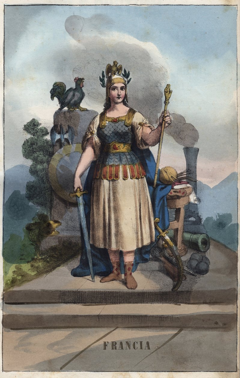 Allegorie van Frankrijk - gravure uit 