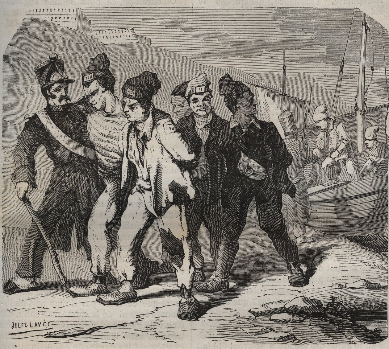 Belle-Ile-en-Mer (mooie eiland aan zee) in de 19e eeuw. Gravure in 