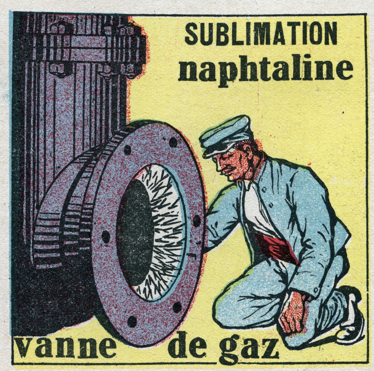 Veranderingen in toestanden: sublimatie. Naftaleenafzetting verstopt een gasklep. door Anonymous Anonymous