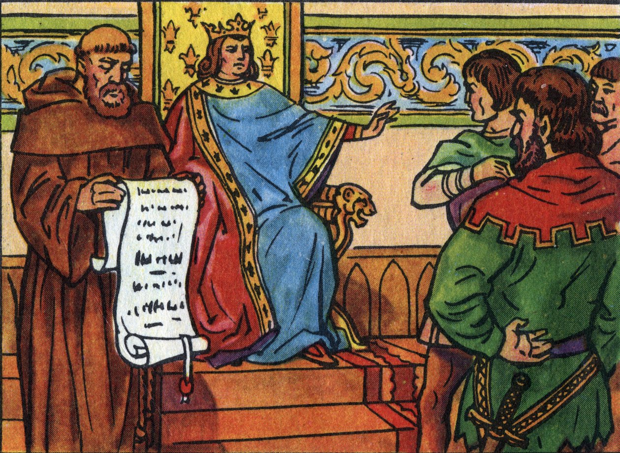 Karel IV de Schone (1294-1328) legde zijn wil op aan de heren. Anonieme illustratie in 
