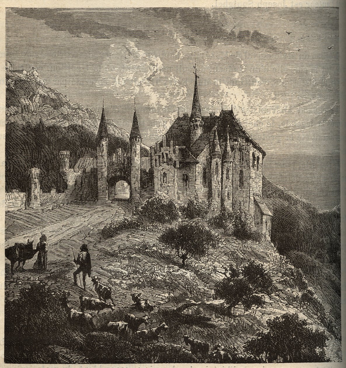 Kasteel van Montet - Vandoeuvre-les-Nancy - Lotharingen - gravure in 
