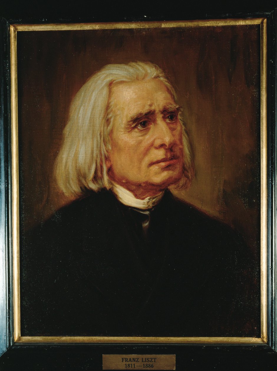 Componist Franz Liszt ... (schilderij op doek) door Anonymous Anonymous
