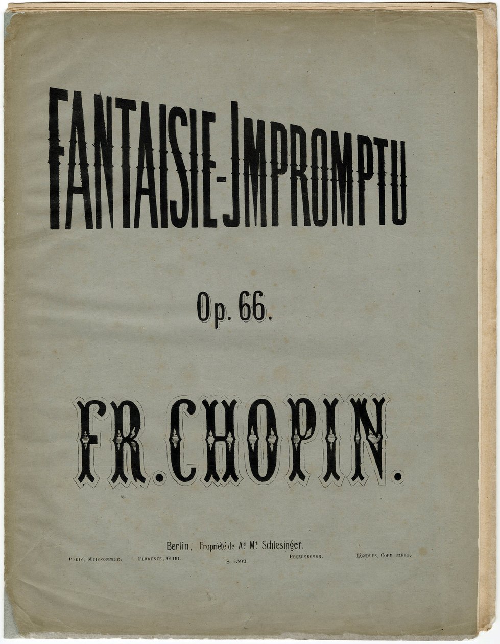 Omslag van de Duitse editie van de Fantaisie-Impromptu, Op. 66 door Anonymous Anonymous