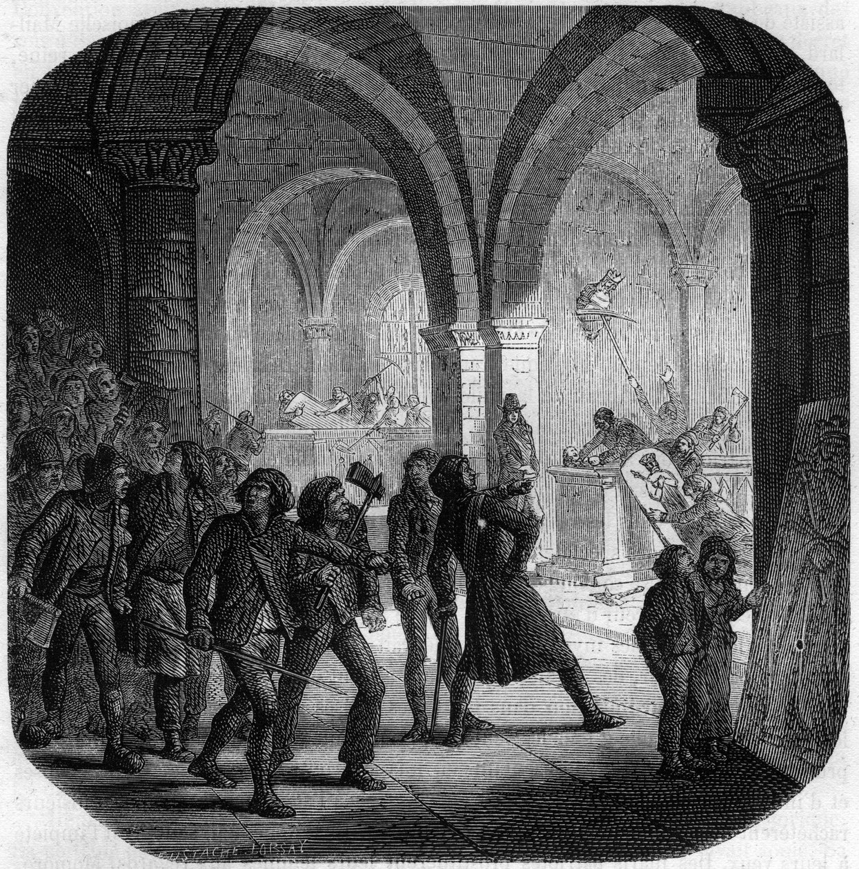 Vernietiging van de koninklijke graven van de Franse monarchie in de kerk van Saint-Denis door Anonymous Anonymous