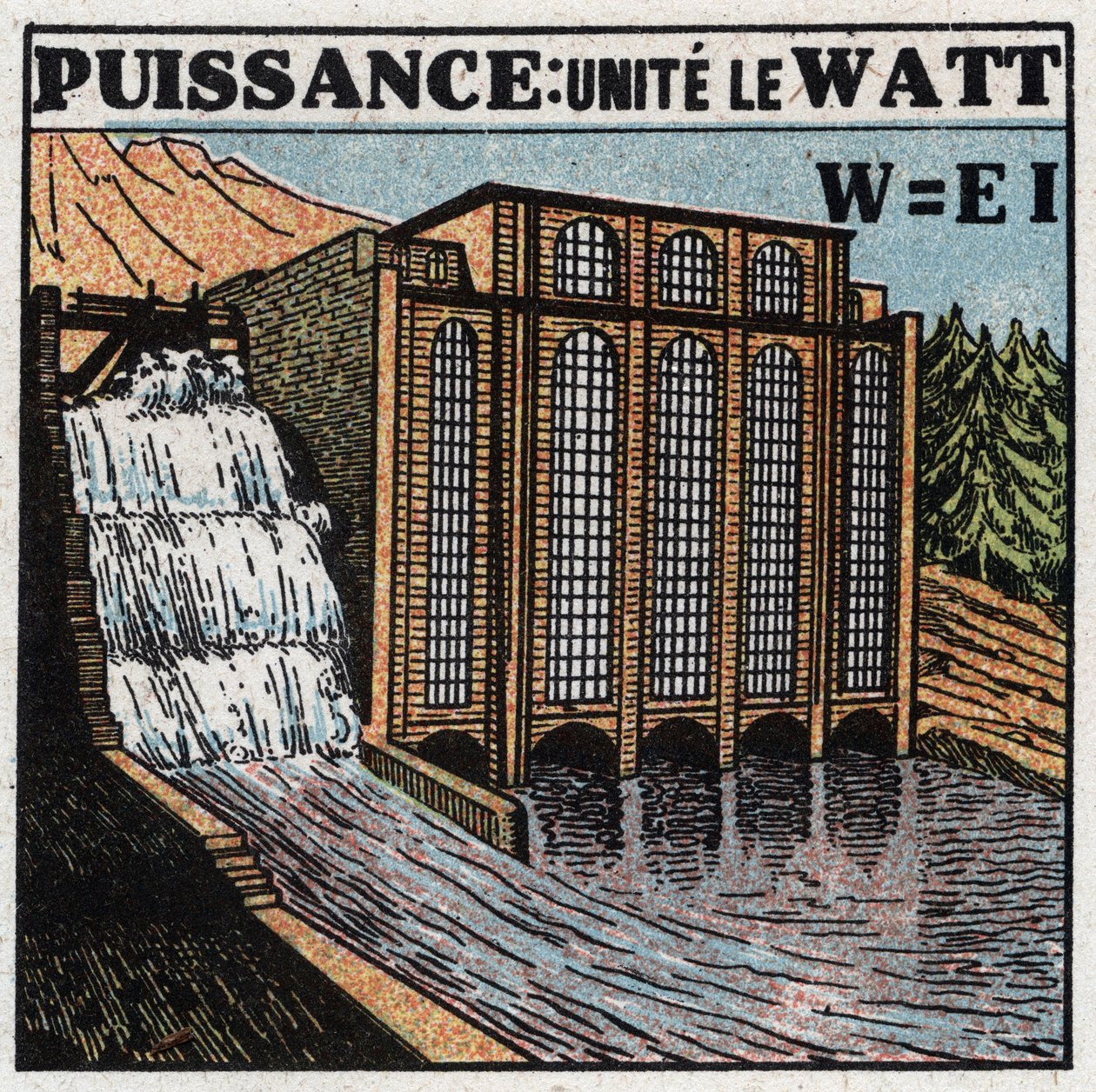 Elektrische eenheden: Watt om elektrische kracht te meten. Anonieme illustratie uit 1925. Privécollectie. door Anonymous Anonymous