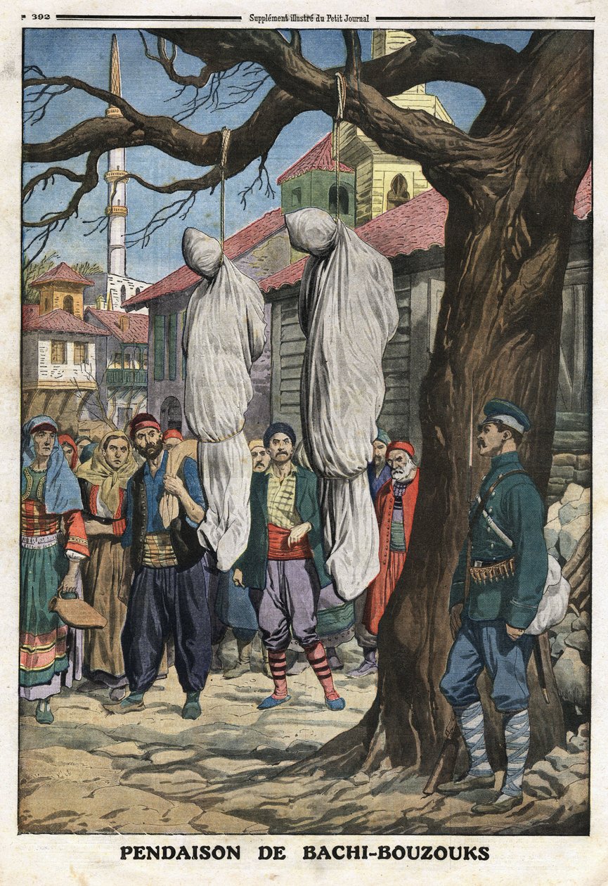 Eerste Balkanoorlog: ophanging van Bachibuzuk, huurlingen van het Ottomaanse leger door Anonymous Anonymous