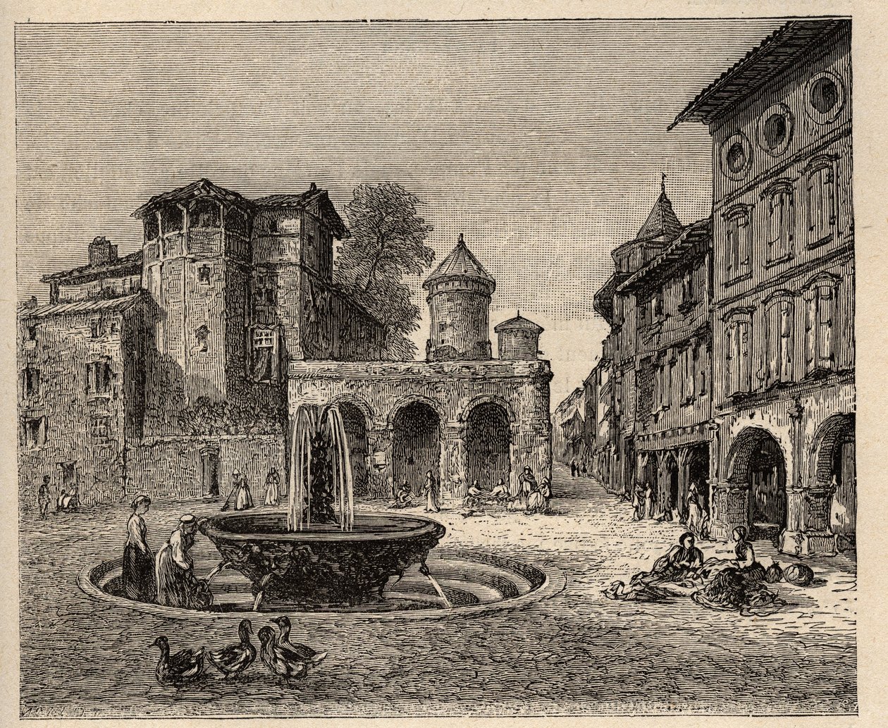 Gaillac - Tarn - Occitanië - gravure in 