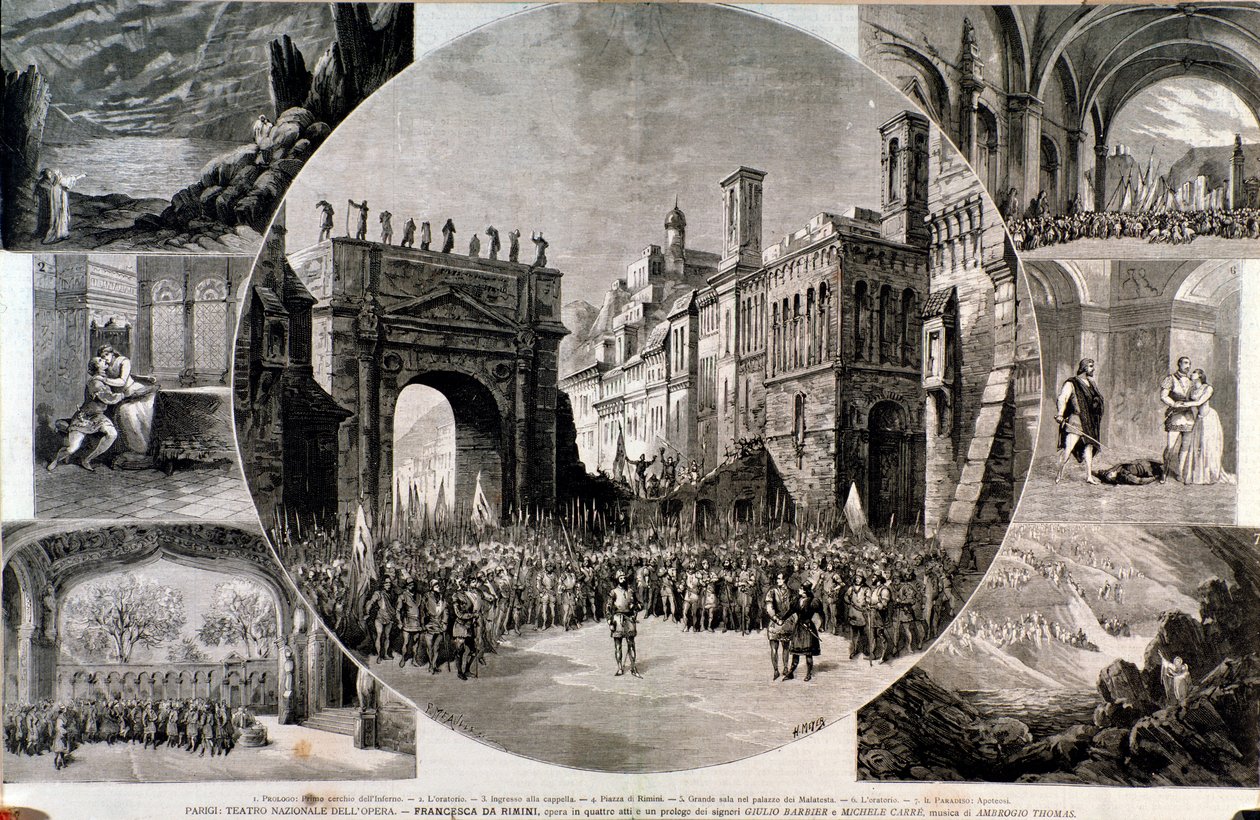 Illustratie voor Francesca da Rimini, opera door Ambroise Thomas door Anonymous Anonymous