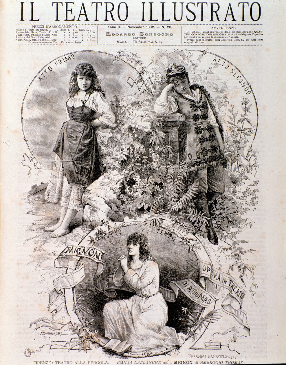 Illustratie voor Mignon, opera van Ambroise Thomas door Anonymous Anonymous