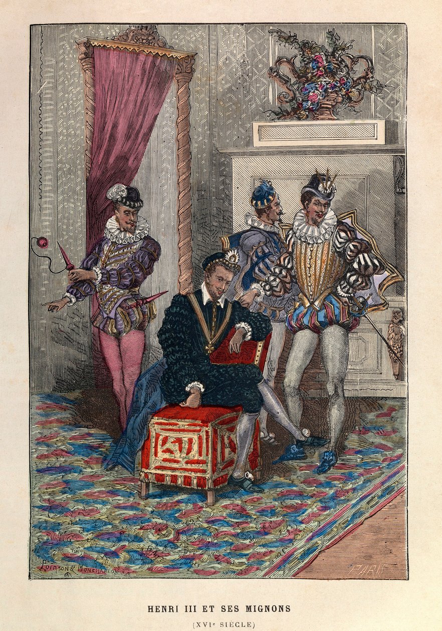 Koning Hendrik III (1551 - 1589) en zijn Mignon - Koning Hendrik III van Frankrijk en zijn favorieten door Anonymous Anonymous