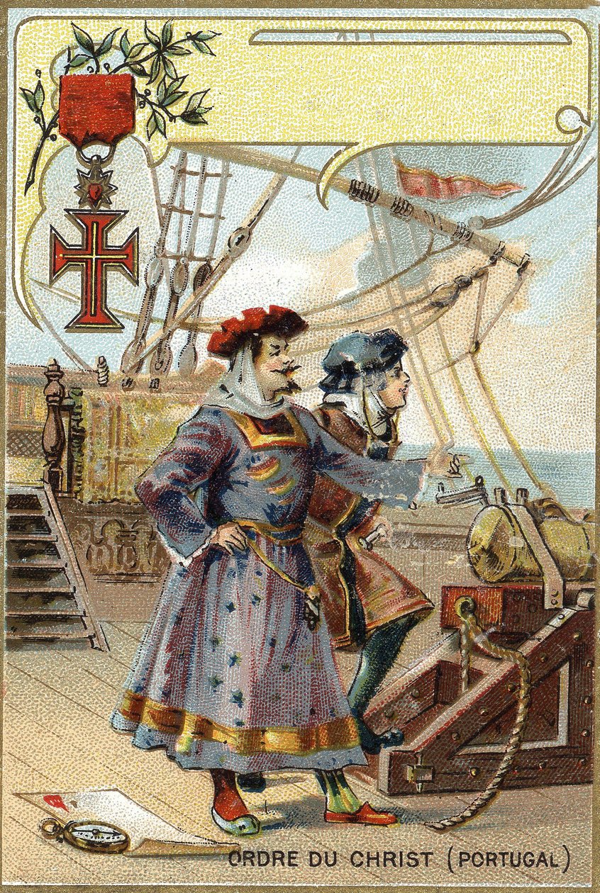Ridders van de ORDE VAN CHRISTUS VAN PORTUGAL. Chromolithografie van het einde van de 19e eeuw. Privécollectie. door Anonymous Anonymous