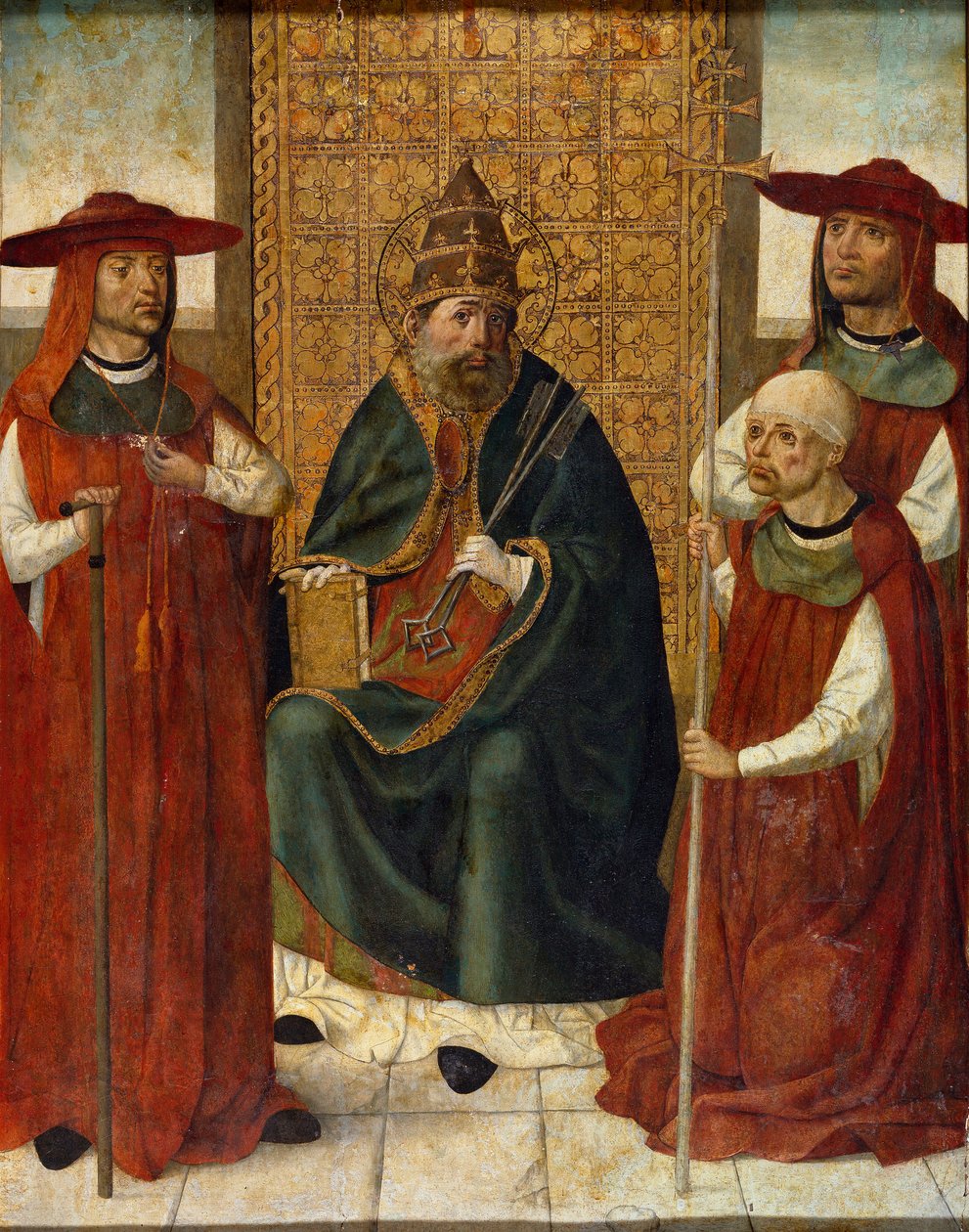 Kardinaal Pedro Gonzalez de Mendoza (1428-1495) biddend voor Sint-Pieter door Anonymous Anonymous