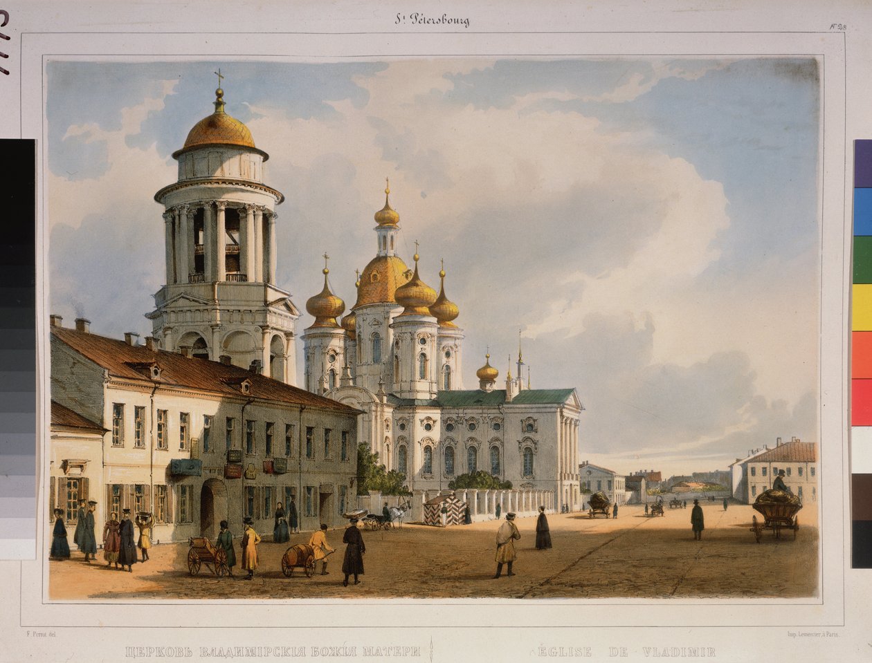 Het marmeren paleis en de kade van de Neva in Sint-Petersburg door Anonymous Anonymous