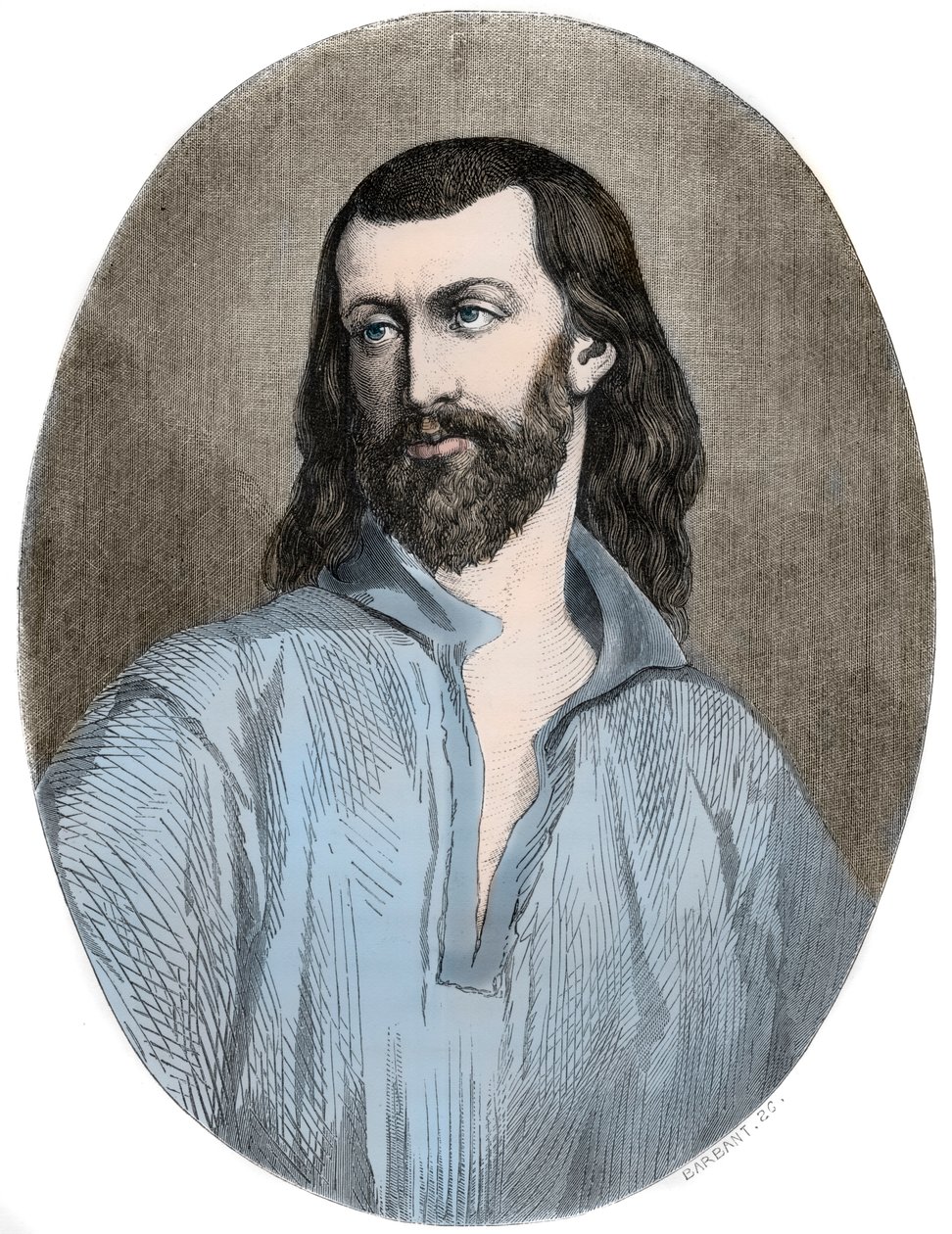 Loudun Bezittingen: URBAN GRANDIER, Priester van Loudun slachtoffer van onrecht - Affaire des possedes de Loudun (demonen van Loudun): portret van de Franse priester Urbain Grandier (1590-1634) - Gravure van 1863 in 