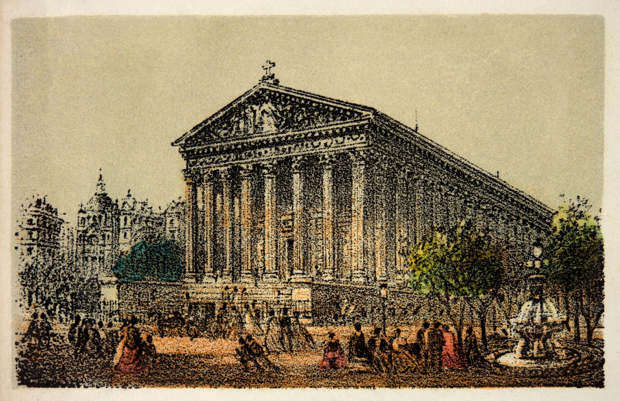 Parijs 1874: Kerk van La Madeleine, privécollectie door Anonymous Anonymous
